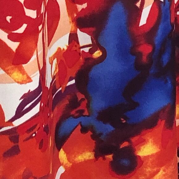 Dolce Bianca Watercolor Beach Dress M – Cold Shoulder Bodycon/Shift Fit - Picture 12 of 16